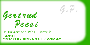 gertrud pecsi business card